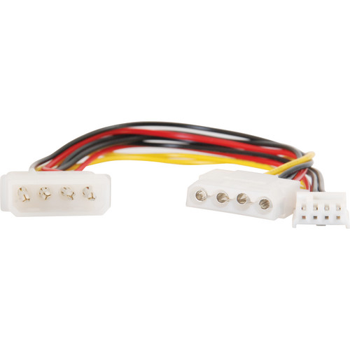 C2G 4-pin Molex (LP4) Male to 4-pin Floppy Power Male and 4-pin Molex (LP4) Male Internal Power Cable (10")