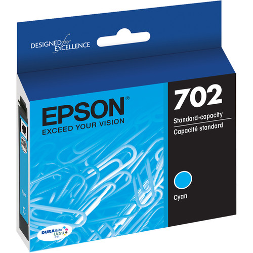 Epson 702 Cyan DURABrite Ultra Standard-Capacity Ink Cartridge with Sensormatic
