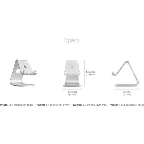 Rain Design mStand Mobile Stand for Smartphones and Tablets (Silver)