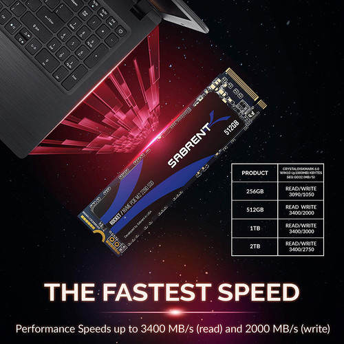 Sabrent 512GB ROCKET NVMe PCIe M.2 2280 Internal High Performance SSD
