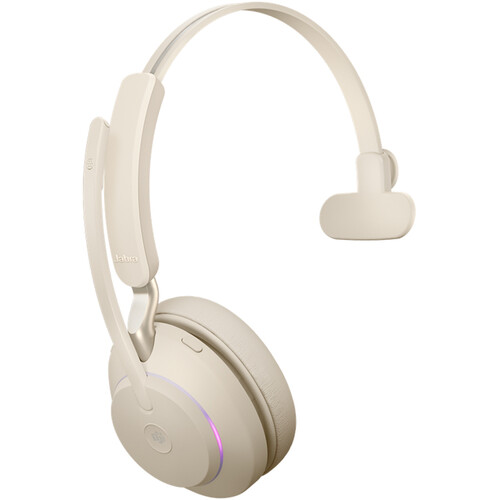 Jabra Evolve2 65 Mono Wireless On-Ear Headset (Unified Communication, USB Type-C, Beige)