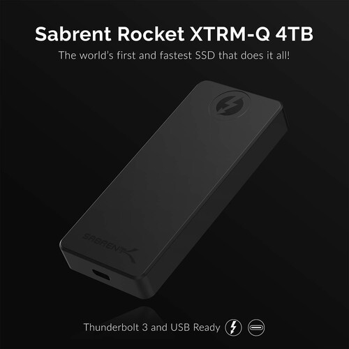 Sabrent 4TB Rocket XTRM Q External SSD (Thunderbolt 3/USB 3.2 Type-C)