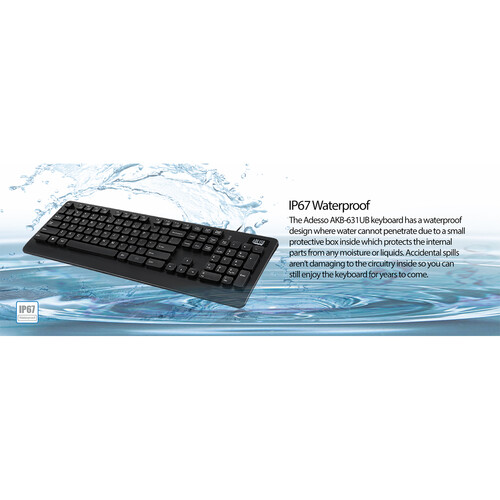Adesso Antimicrobial Waterproof Keyboard
