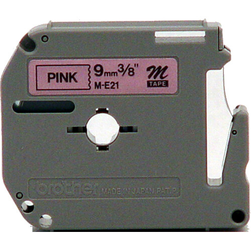 Brother M Labeling Tape (3/8" x 26.2', Black on Pink)