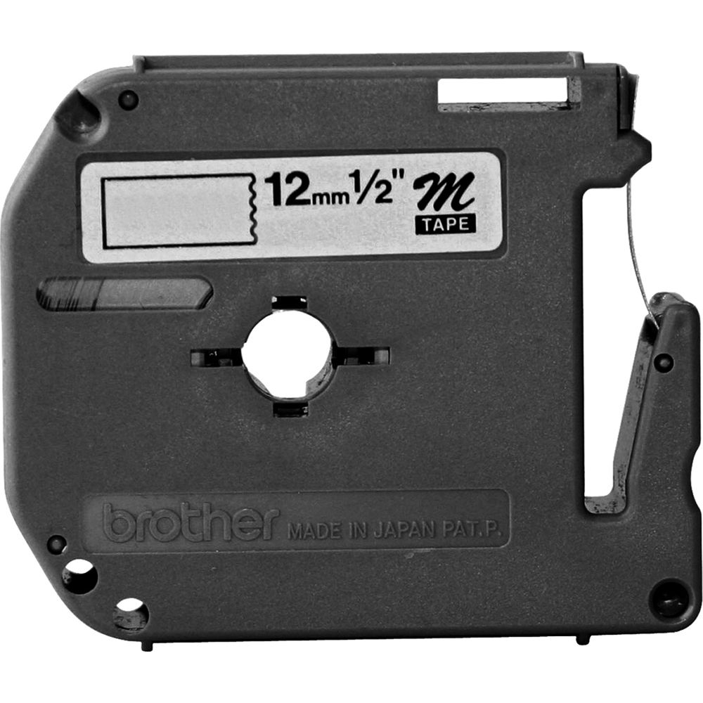 Brother M Labeling Tape (1/2" x 26.2', Black on Yellow, One Roll)