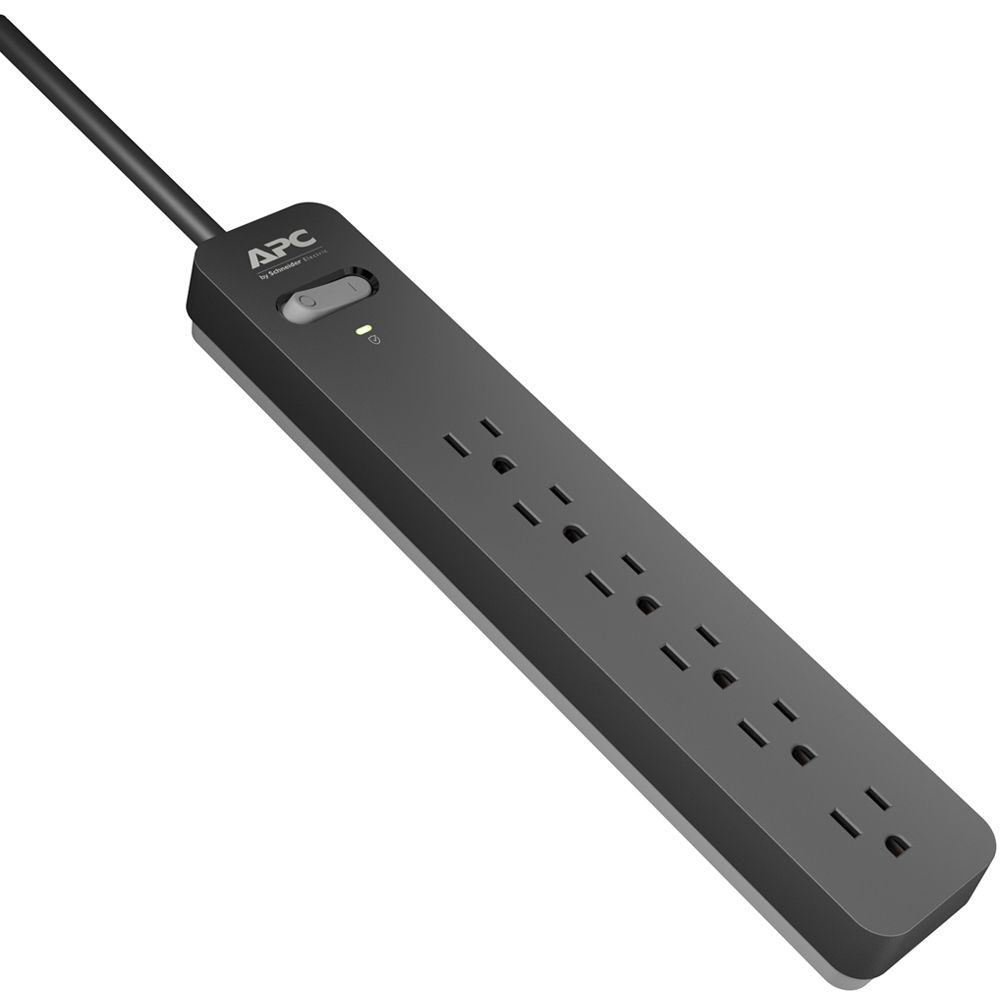 APC Essential SurgeArrest 6-Outlet Surge Protector (6', Black, 120V)