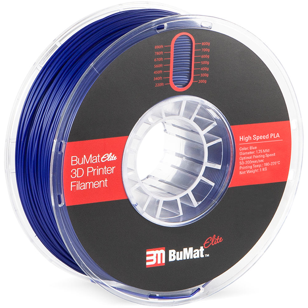 BuMat Elite 1.75mm High-Speed PLA Filament (1kg, Blue)