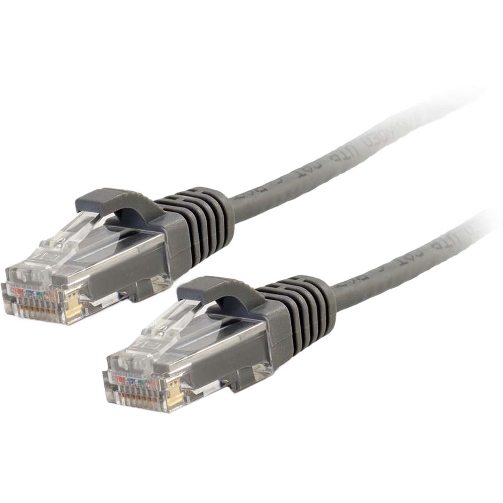 C2G RJ45 Male to RJ45 Male Slim Cat 6 Patch Cable (2', Gray)