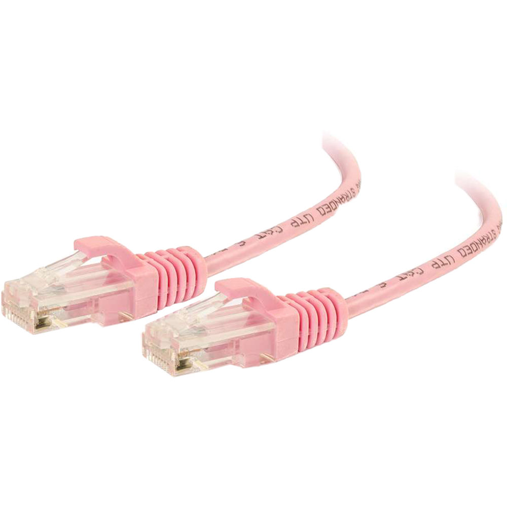 C2G RJ45 Male to RJ45 Male Slim Cat 6 Patch Cable (5', Pink)