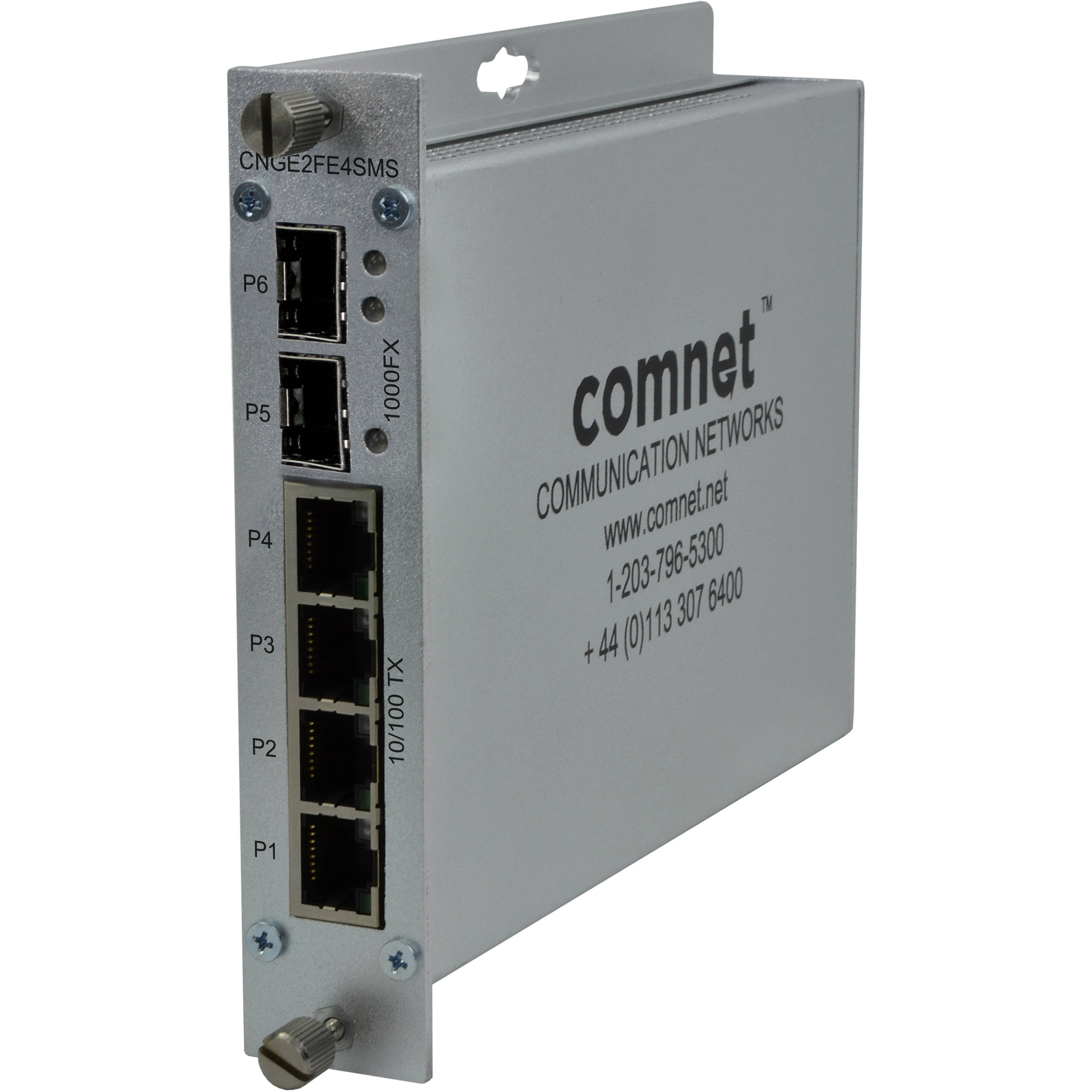 COMNET 10/100/1000 MB/s Drop/Insert/Repeat Gigabit Uplink Switch (6-Port)