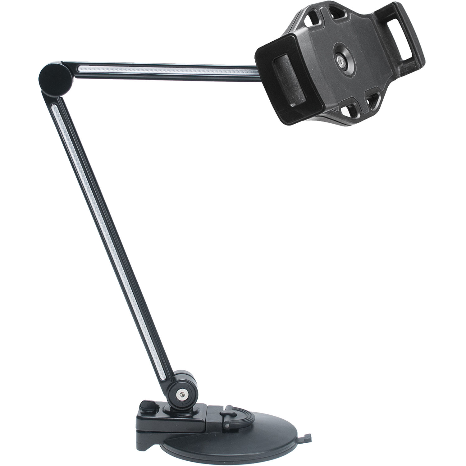 CTA Digital Ultra-Light Arm Mount with Clamp and Suction Base for Tablets and Smartphones