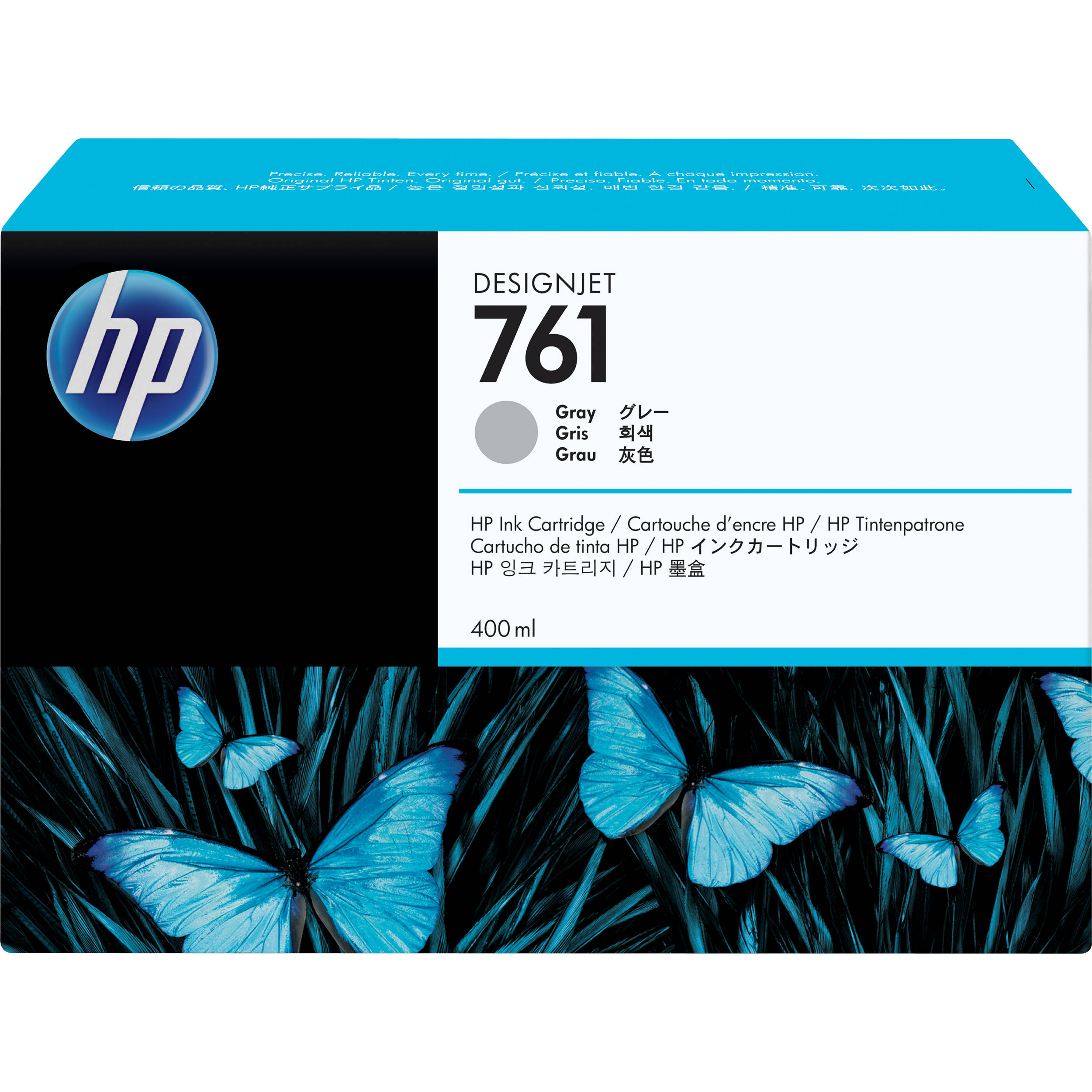 HP 761 Gray Designjet Ink Cartridge (Dye, 400 ml)