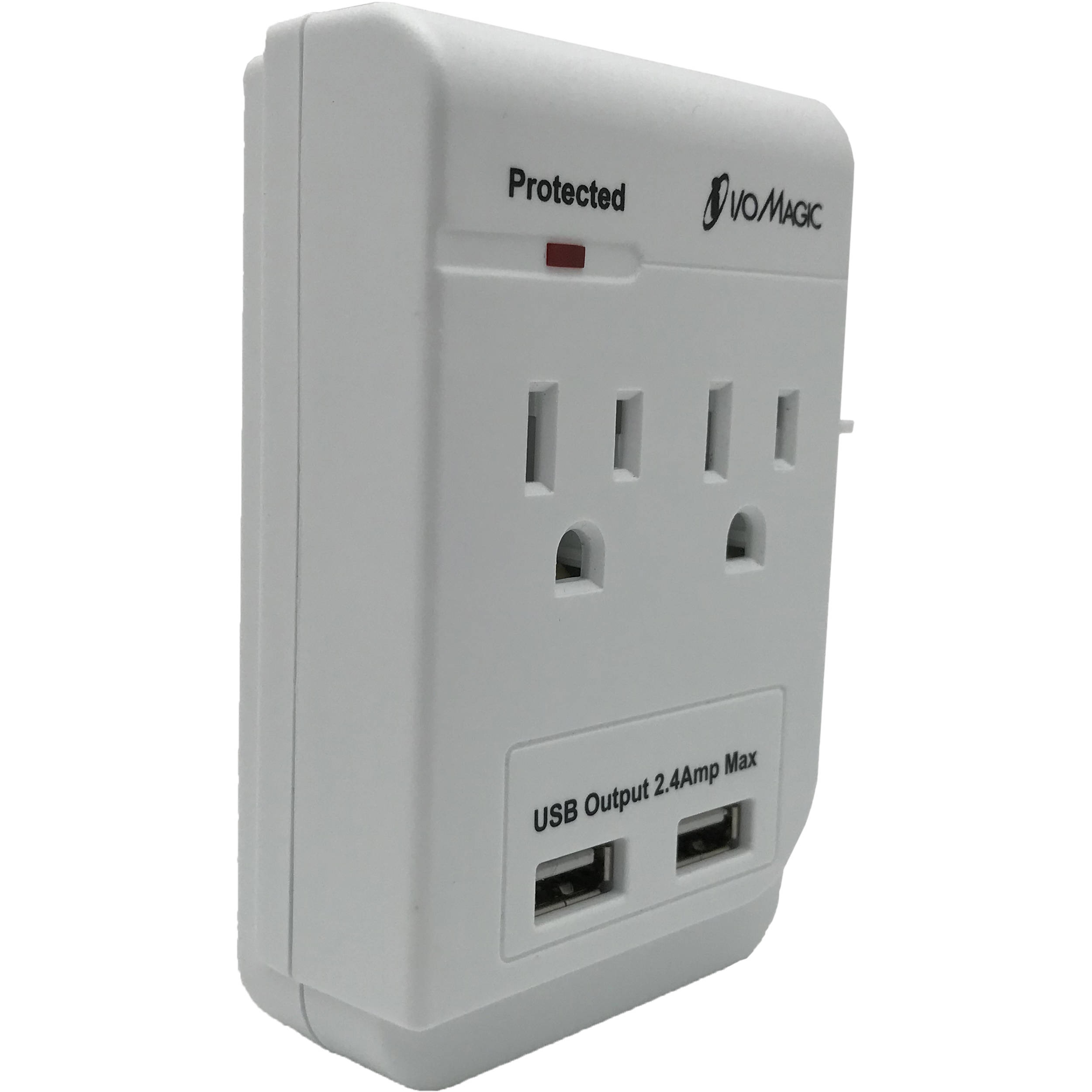 I/OMagic AC Power Surge Protector with Dual AC Outlets & USB Type-A Ports