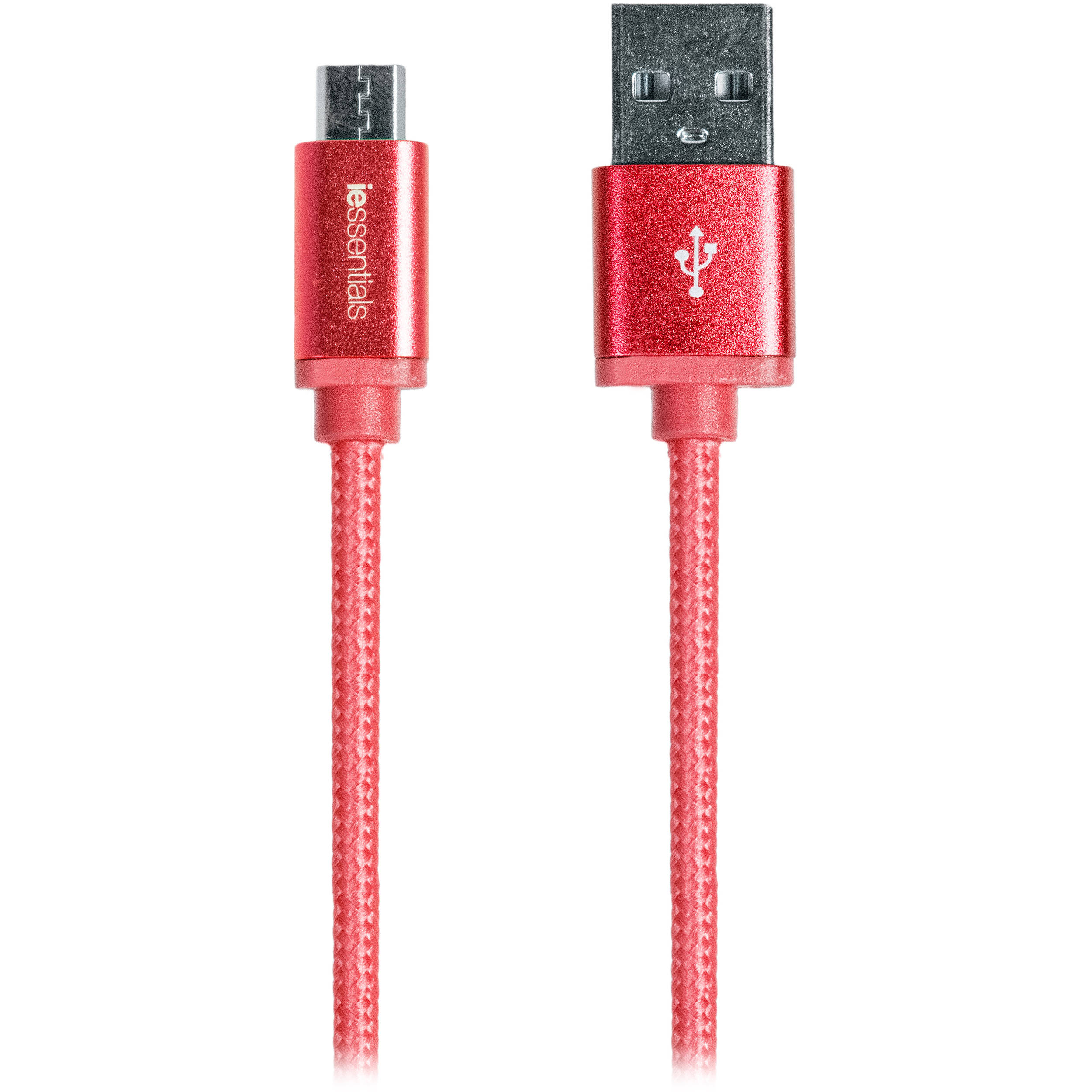 iEssentials Tangle-Free Charge & Sync Micro-USB Cable (6', Red)