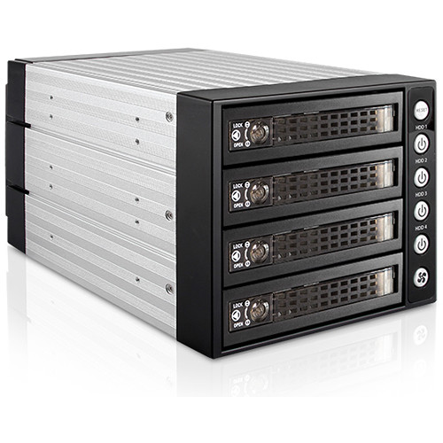 iStarUSA Three 5.25" to Four 3.5/2.5" SAS SATA 6Gbps HDD SSD Hot-Swap Rack with Key Lock