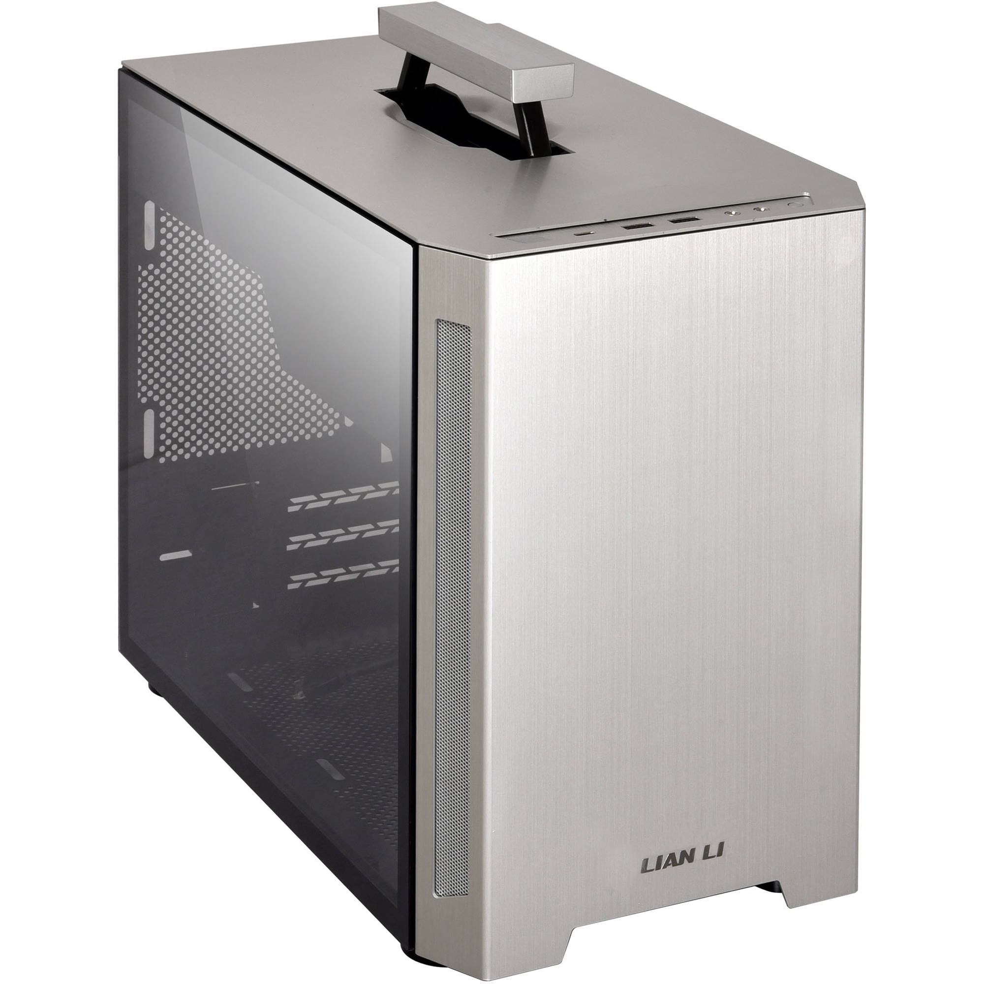 Lian Li TU150 Mini Tower Case with Tempered Glass Side Panel (Silver)