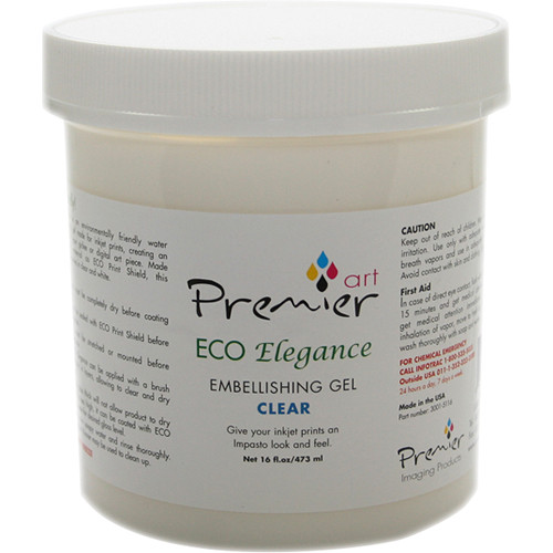 Premier Imaging ECO Elegance Inkjet Print Embellishing Gel (Clear, 16 oz)