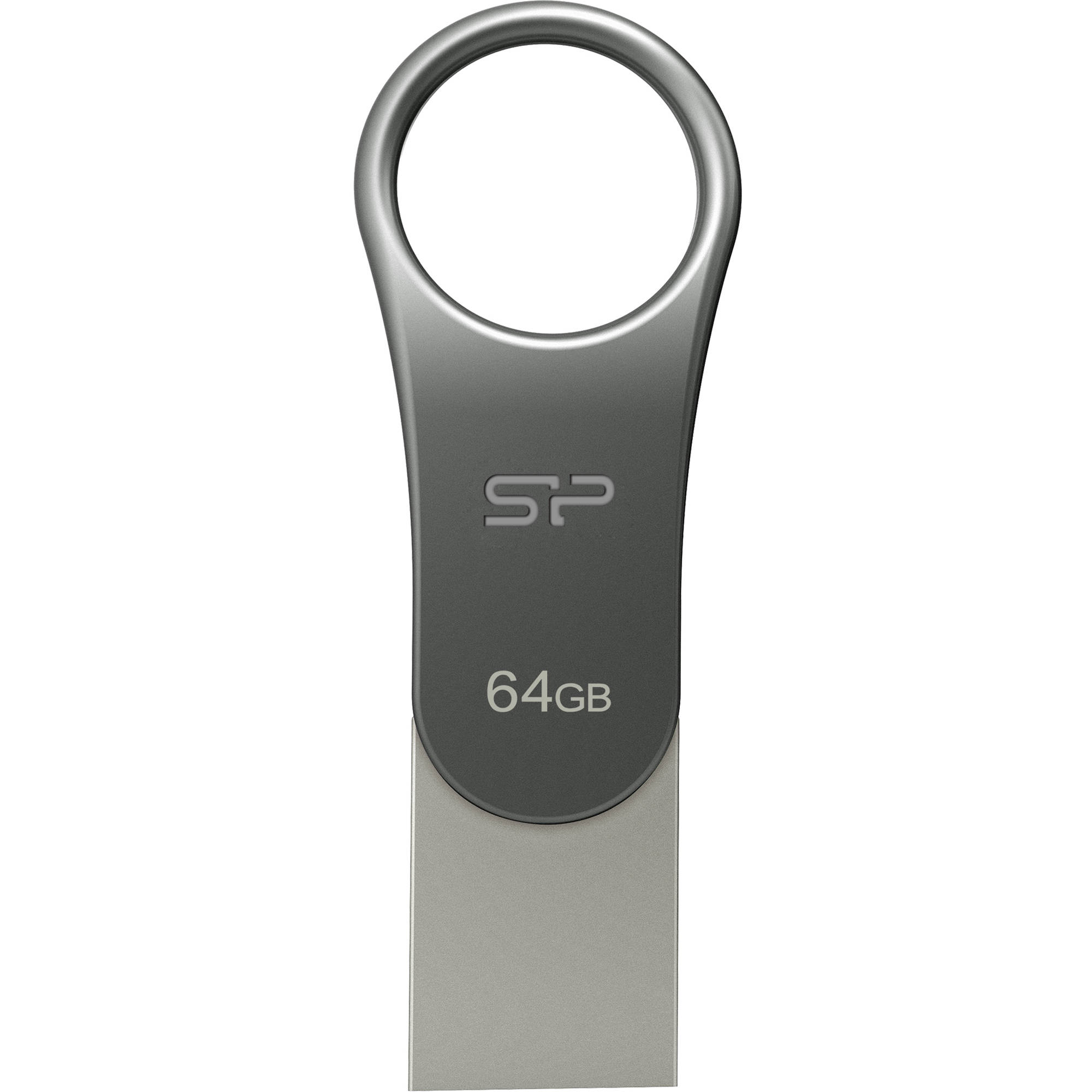 Silicon Power 64GB Mobile C80 USB 3.0 Flash Drive (Titanium)